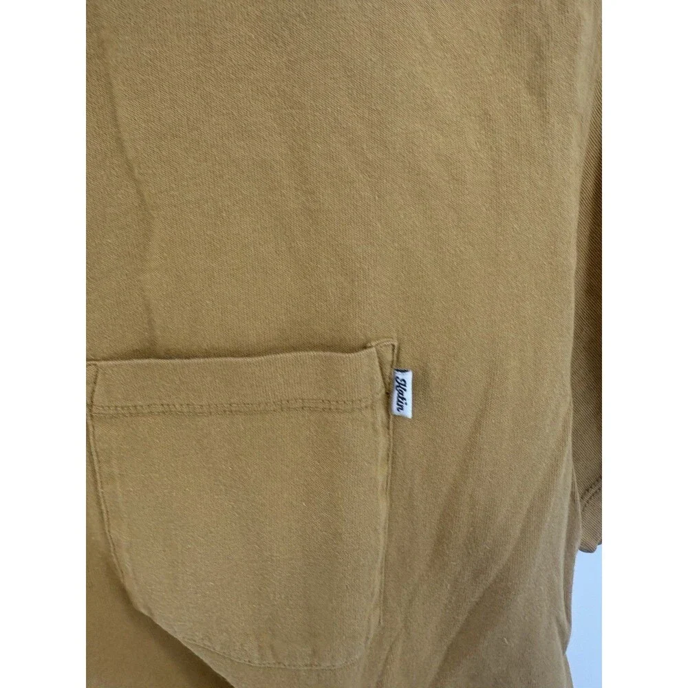 Katin Men’s Yellow Pocket Short Sleeve T-Shirt 100% Organic Cotton Size Large